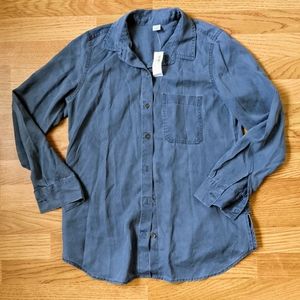 New! Slate Blue Tencil Button Down